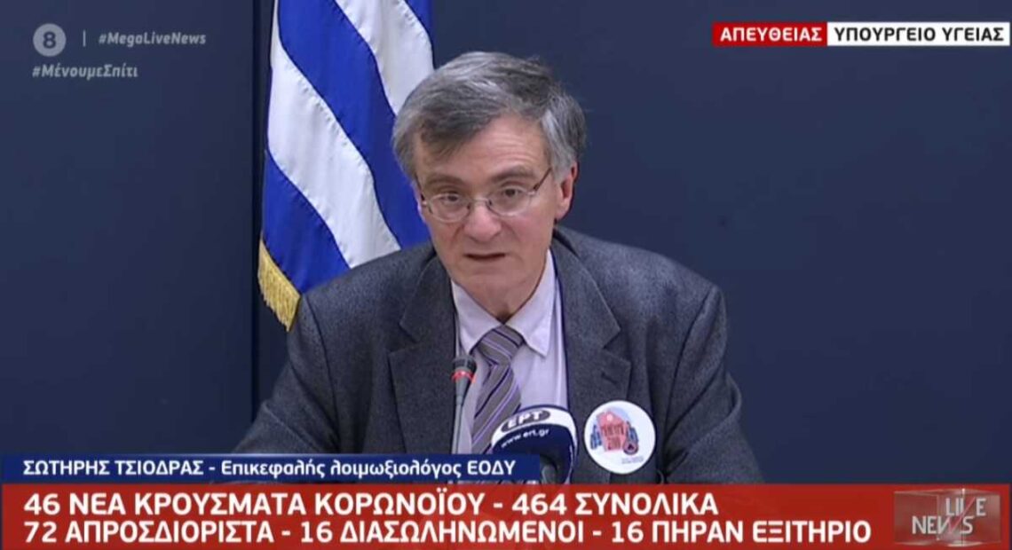 Τσιόδρας: Το αυτοκόλλητο στο πέτο του και η δραματική του έκκληση