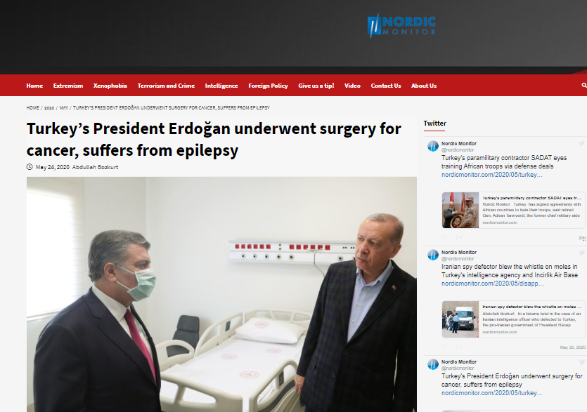 Nordic Monitor: Η αλήθεια για την υγεία του Ερντογάν – Η μάχη με τον καρκίνο και η επιληψία