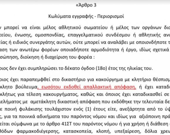 Ψηφίστηκε η τροπολογία Αυγενάκη