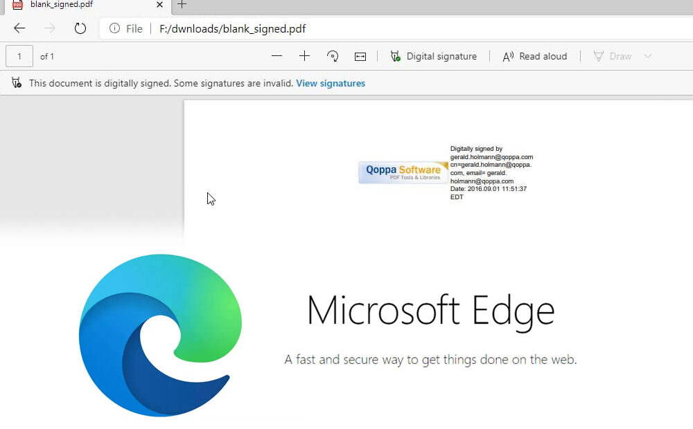 Microsoft Edge: Πλέον μπορεί να επικυρώνει ψηφιακές υπογραφές σε Pdfs