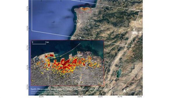 Έκρηξη στη Βηρυτό: Δορυφορικός χάρτης της Nasa δείχνει το μέγεθος της καταστροφής