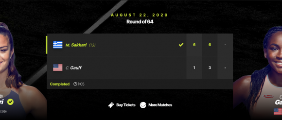 Σινσινάτι όπεν: Αέρας η Σάκκαρη στην πρεμιέρα