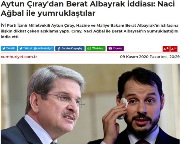 Τζουμχουριέτ: O γαμπρός του Ερντογάν «έπαιξε ξύλο» με τον κεντρικό τραπεζίτη της Τουρκίας
