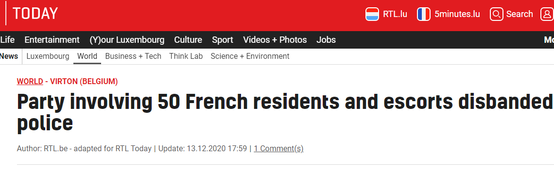 Βέλγιο : Νέο πάρτι οργίων με 50 άτομα, συνοδούς και ναρκωτικά