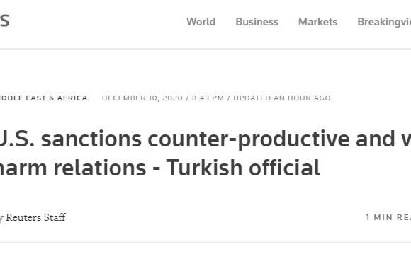 Τουρκία : «Δεν θα έχουν αποτέλεσμα οι κυρώσεις για τους S 400»