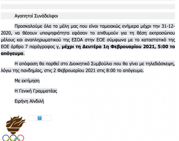 Παράβαση καταστατικού και νόμου από το συμβούλιο της ΕΣΟΑ
