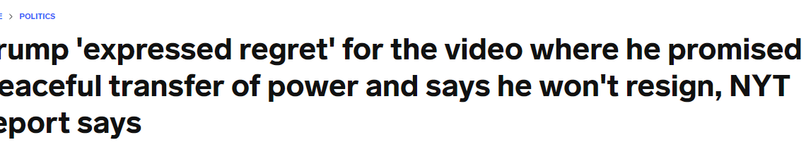 New York Times : Ο Τραμπ δηλώνει ότι δεν πρόκειται να παραιτηθεί