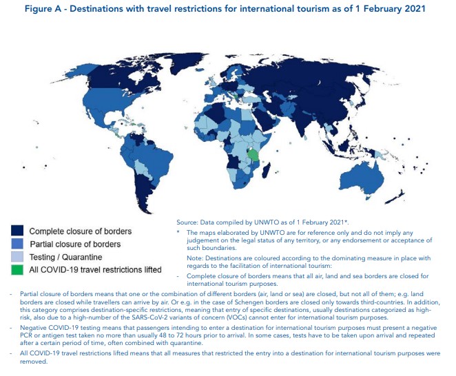 Unwto: Το 1/3 των προορισμών παγκοσμίως, είναι τελείως κλειστό για Τουρισμό