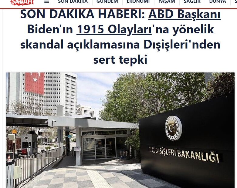 Τουρκικά ΜΜΕ: Οργή για τον Μπάιντεν – Χαρακτηρίζουν «ψέμα» τη γενοκτονία των Αρμενίων