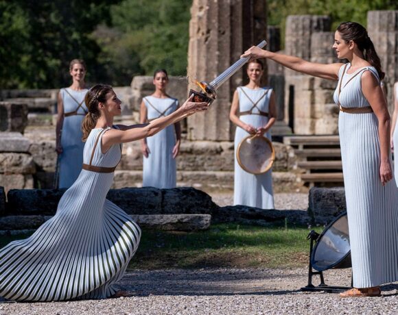 Olympic Flame For Beijing 2022 Lit In Ancient Olympia, Greece