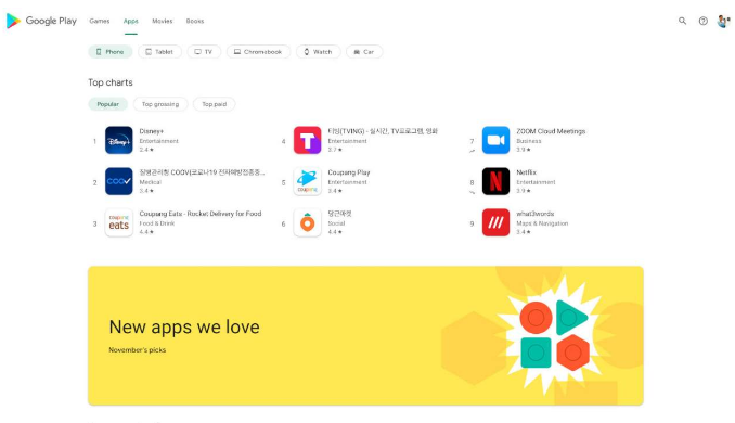 To Google Play Store θα μοιάζει περισσότερο με την εφαρμογή για κινητά