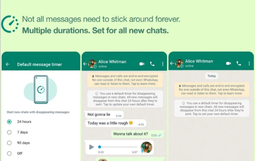 Το Whatsapp σάς επιτρέπει τώρα να ρυθμίσετε όλες τις συνομιλίες σας να εξαφανίζονται από προεπιλογή