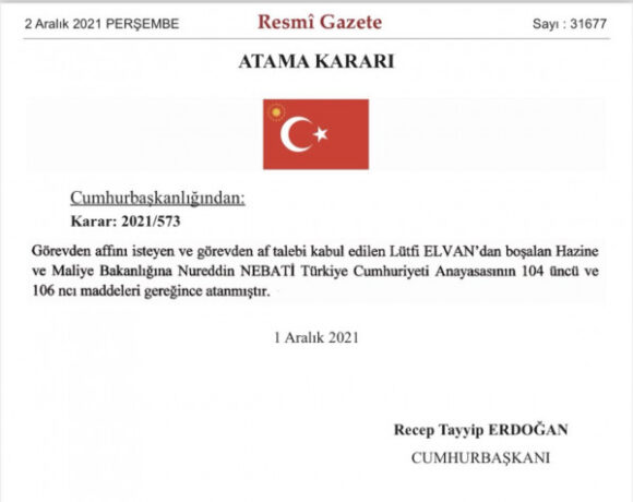 Τουρκία – Παραιτήθηκε ο υπουργός Οικονομικών