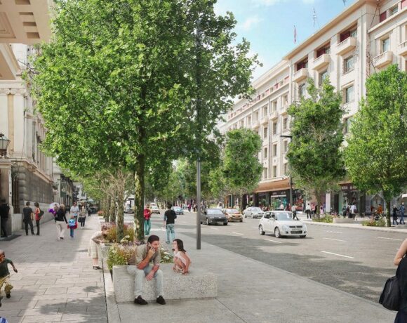 Redevelopment Of Panepistimiou Street In Athens Begins
