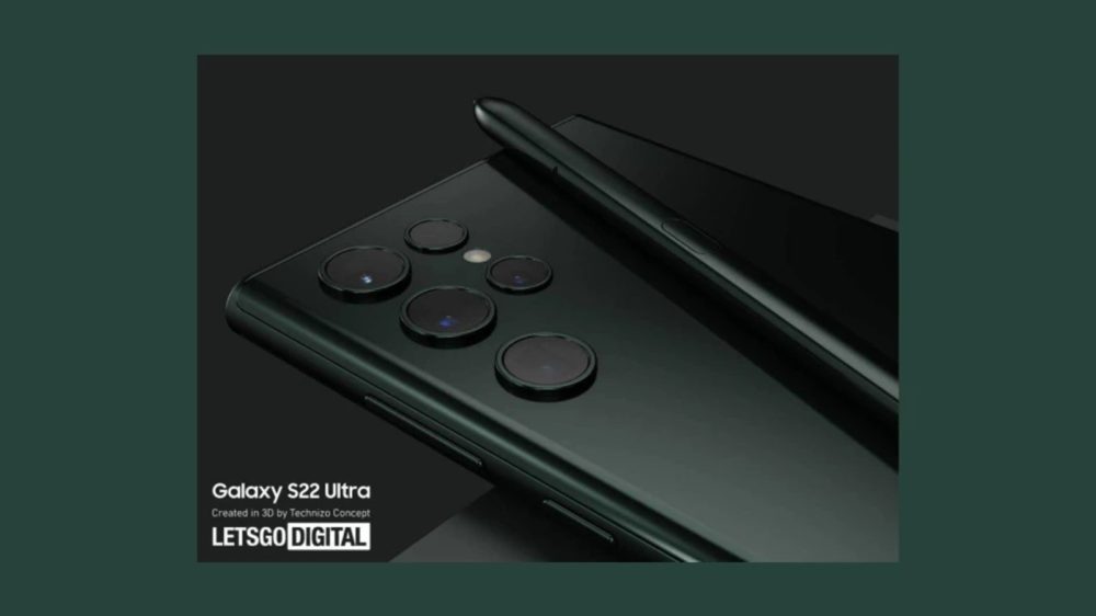 Renders δείχνουν το φημολογούμενο Burnham Green Galaxy S22 Ultra/note
