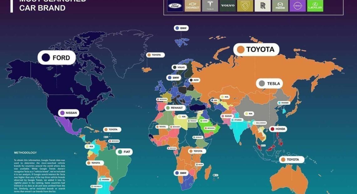 Ποια αυτοκινητοβιομηχανία έχει τις περισσότερες αναζητήσεις στην Google