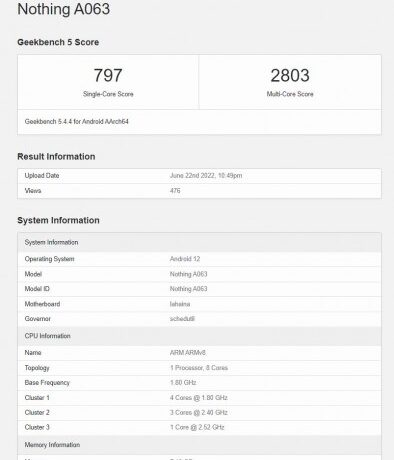Nothing Phone (1): Στο Geekbench με Snapdragon 778g+ και 8gb Ram