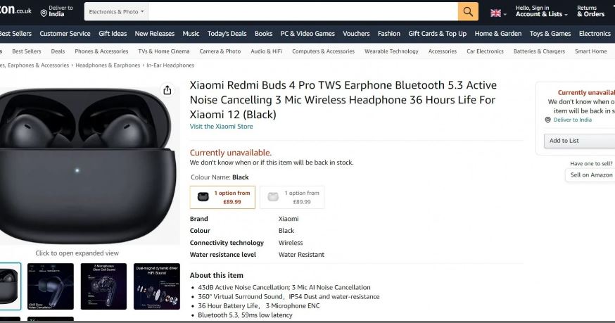 Redmi Buds 4 και Buds 4 Pro: Στο Amazon UK με τιμές