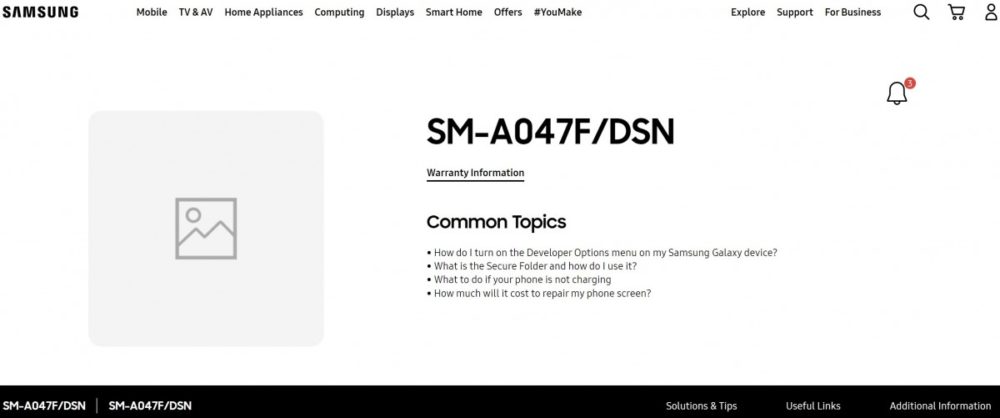 Galaxy A04s: Ανέβηκε σελίδα υποστήριξης στο site της Samsung