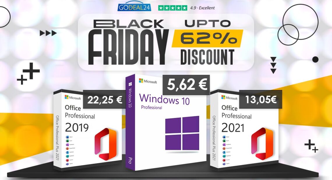 Black Friday σε δημοφιλές λογισμικό Windows 10 από 5.62€ και Office 2021 με 13
