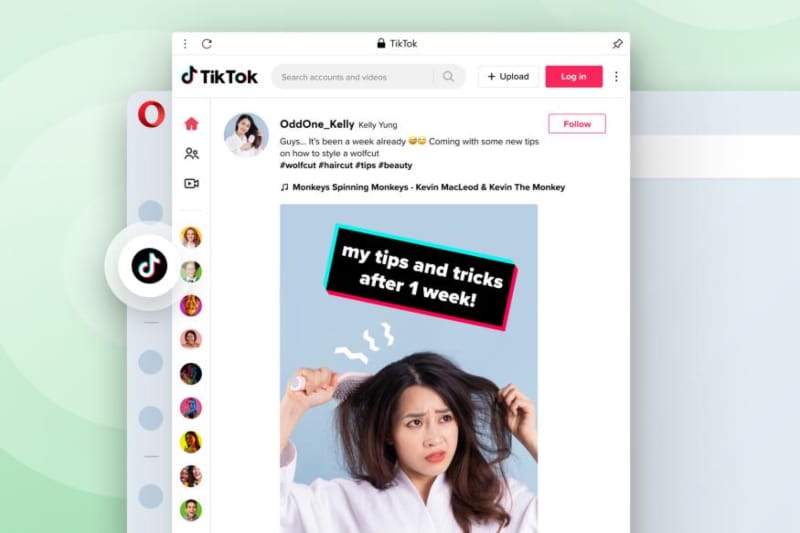 To Opera προσφέρει γρήγορη πρόσβαση στο Tiktok