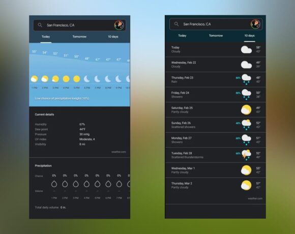 Το Google Weather απέκτησε μια σκοτεινή λειτουργία στα Pixels