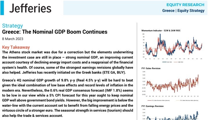Jefferies: «Ταύρος» για το ελληνικό χρηματιστήριο, παρά τη διόρθωση – Σε ισχύ το ανοδικό Story