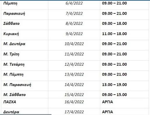 Εορταστικό ωράριο – Πάσχα 2023: Ποιες ώρες θα λειτουργούν τα καταστήματα