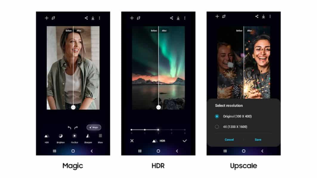 Περισσότερα Samsung Galaxy αποκτούν την εφαρμογή επεξεργασίας εικόνας Ai