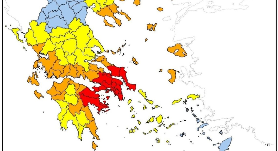 Ακραίος κίνδυνος για πυρκαγιά σήμερα σε 4 περιοχές (χάρτης + Vid)